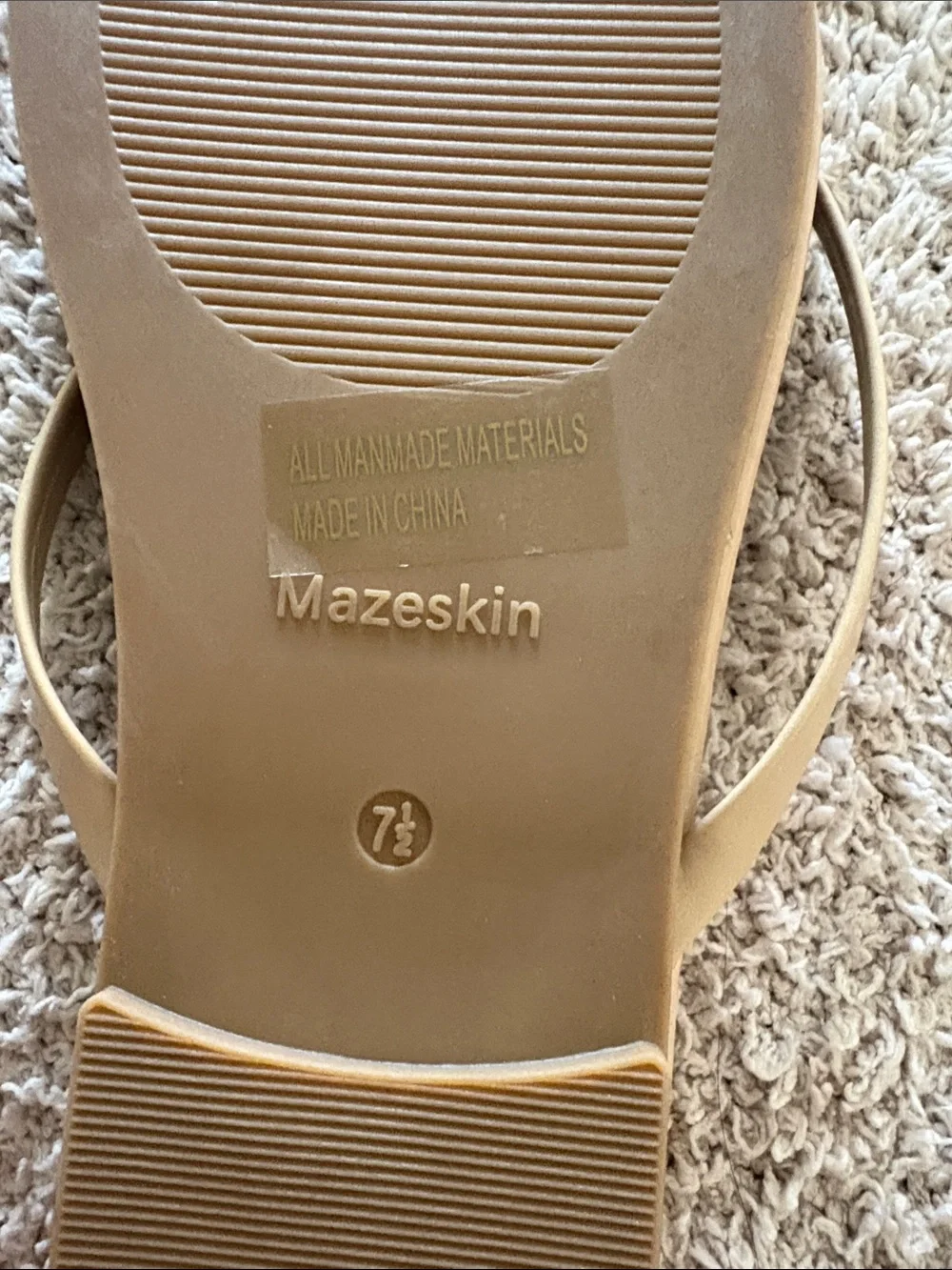 Women's Beige Minimalist Thong Sandals